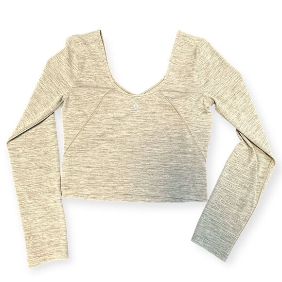 LULULEMON Women’s Heathered Rover Align Long Sleeve Crop Top Size 8 - Picture 7 of 8